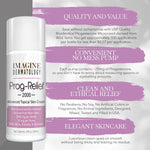 Prog-Relief Cream Progesterone Cream, Direct from US Manufacturer Warehouse, 2000mg per Bottle, Bio-Identical Micronized USP from Wild Yam 20mg per Pump, 100 Pumps