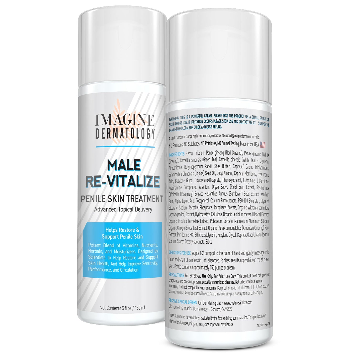 Large Penile Health Relief Cream No Mess Large Pump Help Soothe & Restore Red Irritated Chaffed Skin Male Re-Vitalize Large 5oz Size (5fl oz/ 150ml)