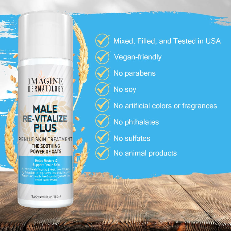 Large Male Re-Vitalize PLUS Oats Penile Health Relief Cream Restore and Support Skin Large Value Size (5fl oz/ 150ml) 90 Day Return For Any Reason