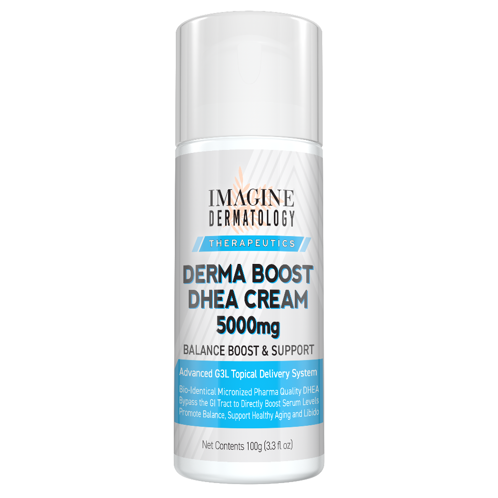 NEW Derma Boost DHEA Cream Bioidentical 5000mg 50mg per Pump, 100 Pumps 3.3 fl oz/ 100 ml Bottle Micronized Unscented Topical